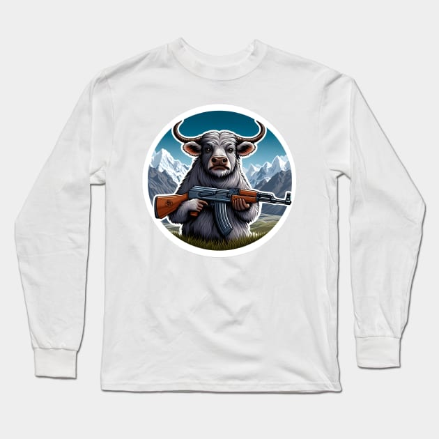 Tactical Yak Long Sleeve T-Shirt by Rawlifegraphic